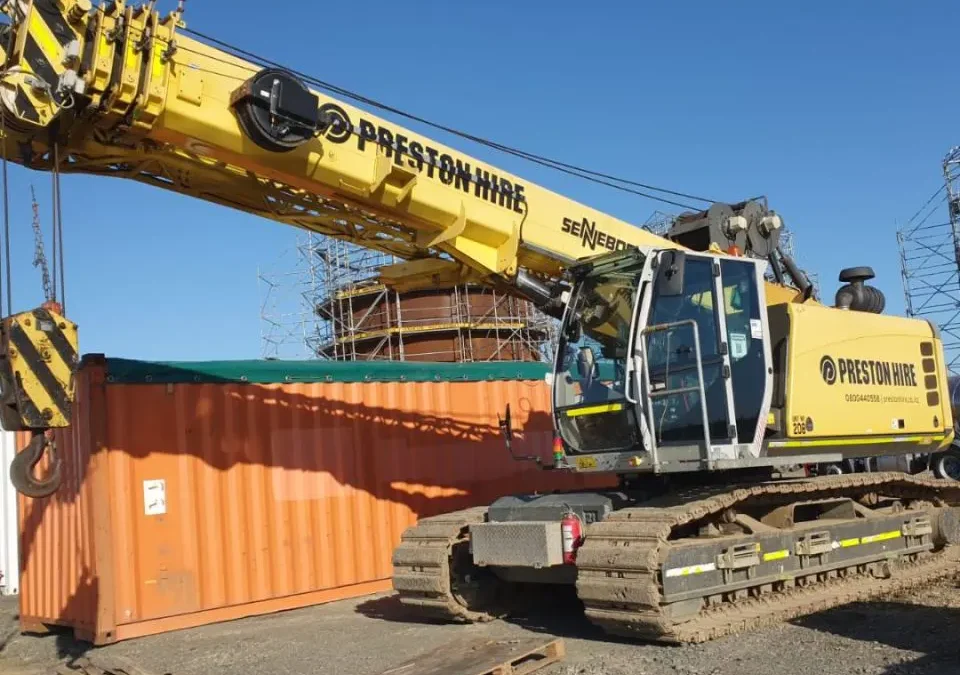 Preston Hire Sennebogen crane