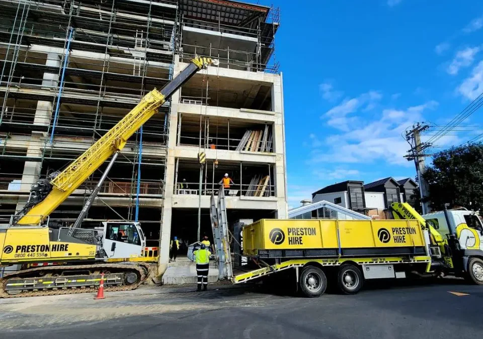 Preston Hire equipment on construction site